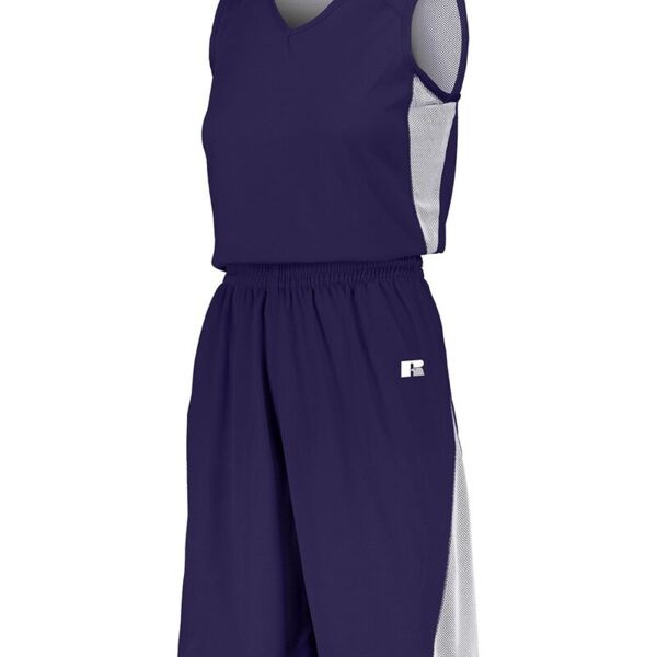 Women's Undivided V-Neck Reversible Basketball Jersey Thumbnail