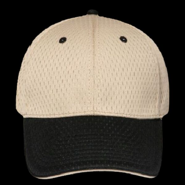 OTTO Stretchable Polyester Pro Mesh Sandwich Visor "OTTO FLEX" Six Panel Low Profile Baseball Cap Thumbnail