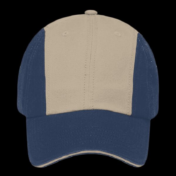 OTTO Garment Washed Superior Cotton Twill Sandwich Visor Twelve Panel Low Profile Baseball Cap Thumbnail
