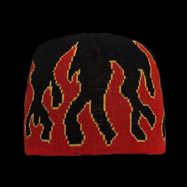 OTTO Flame Pattern Acrylic Knit 8" Beanie Thumbnail