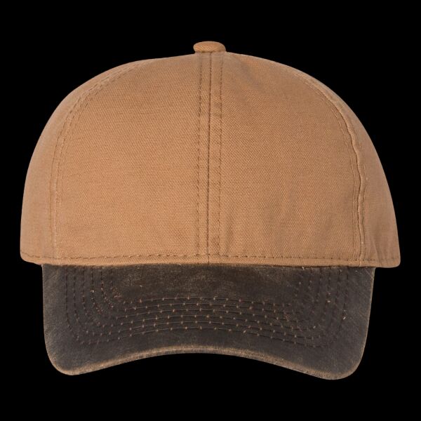 Weathered Canvas Crown with Contrast-Color Visor Cap Thumbnail